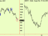 Soy beans make bottom extension, sugar too
